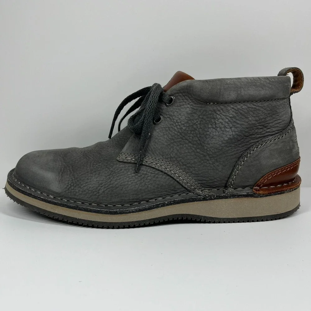 Rockport Prestige Point Chukka Boots Men's 9 Charcoal Vibram Sole Casual Preppy